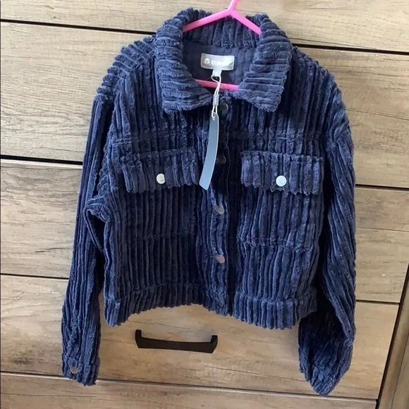 nwt // tractr girls corduroy patch pocket crop jacket